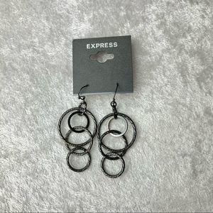 Express Gunmetal Gray Dangle Earrings NWT